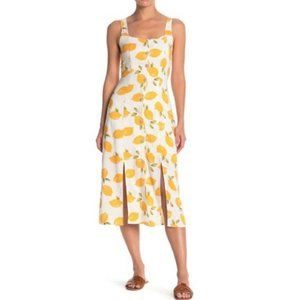Melloday Lemon Print Buttoned Dress